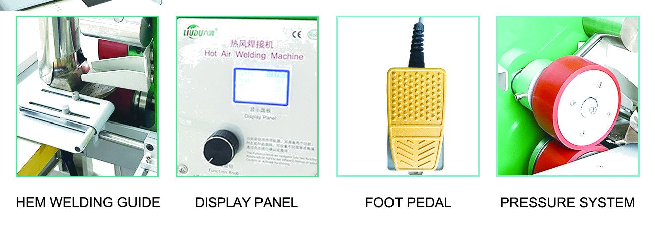 guia de solda de hem LST3400C, painel de display, pé de botoe e sistema de pressão