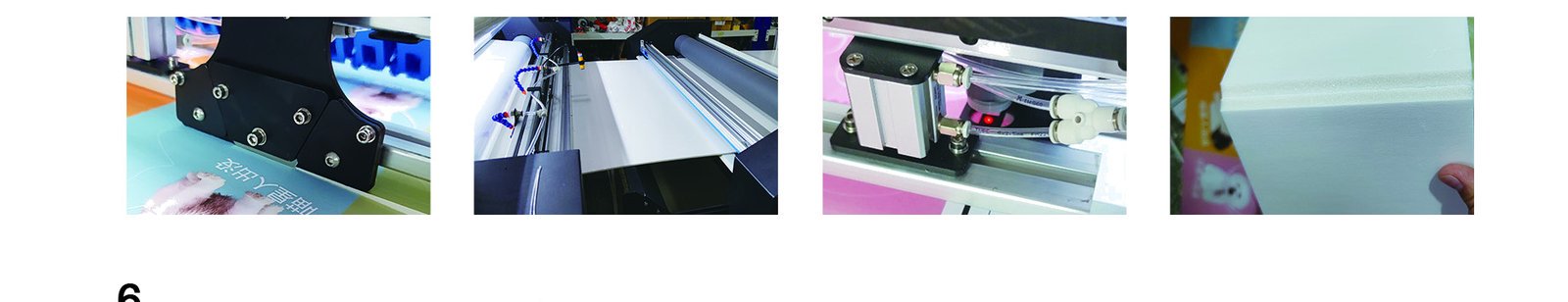 Automatic mounting and cutting machine feed rollers and cutter head
